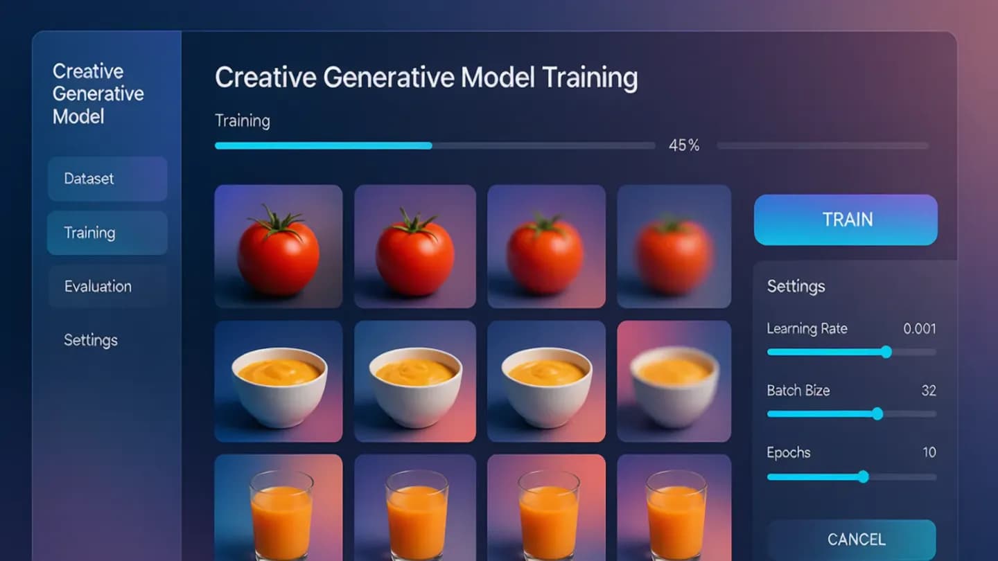 A training dashboard extending one grocery brand's visual language into many on-brand creative variants