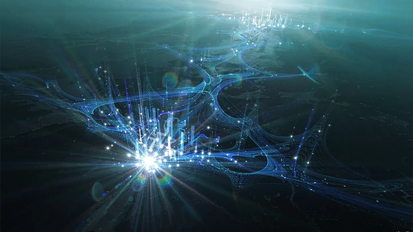 Abstract real-time AI world model visualization