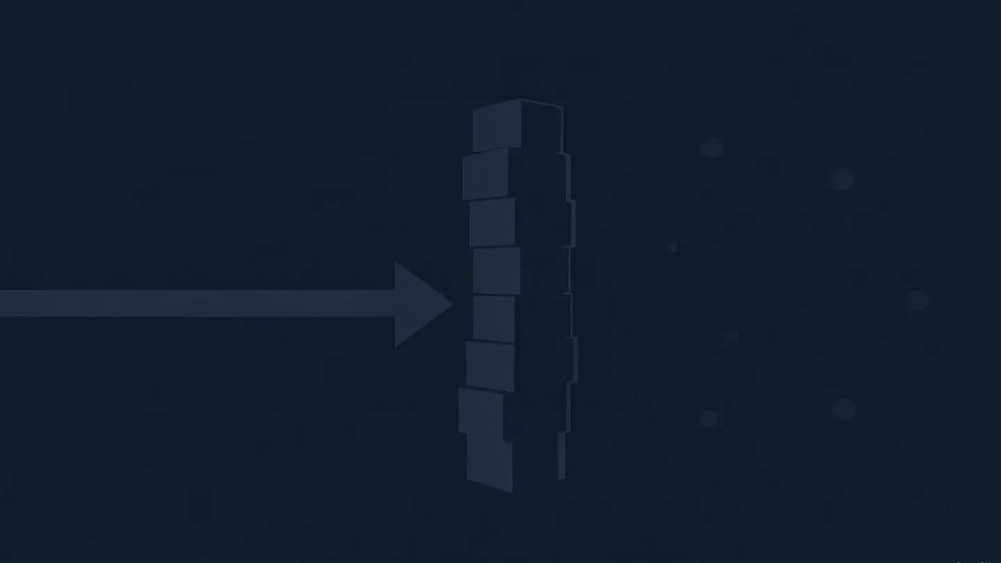 Minimal diagram on a dark navy background: a horizontal arrow stops at a wall of stacked cubes, with an empty field beyond it, representing the training-data cutoff before the present cultural moment.