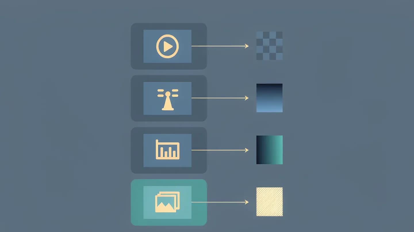 Chart mapping four delivery containers to playback, broadcast, editorial and compositing stages with connecting arrows