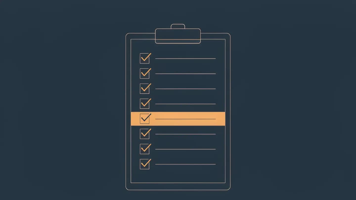 Clipboard checklist with a highlighted AI disclosure label step