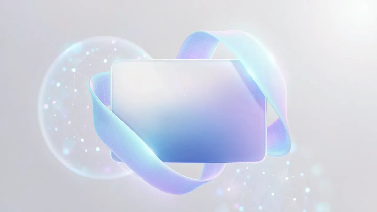 A glowing content-credentials label wrapping a video frame, symbolizing transparency for AI media