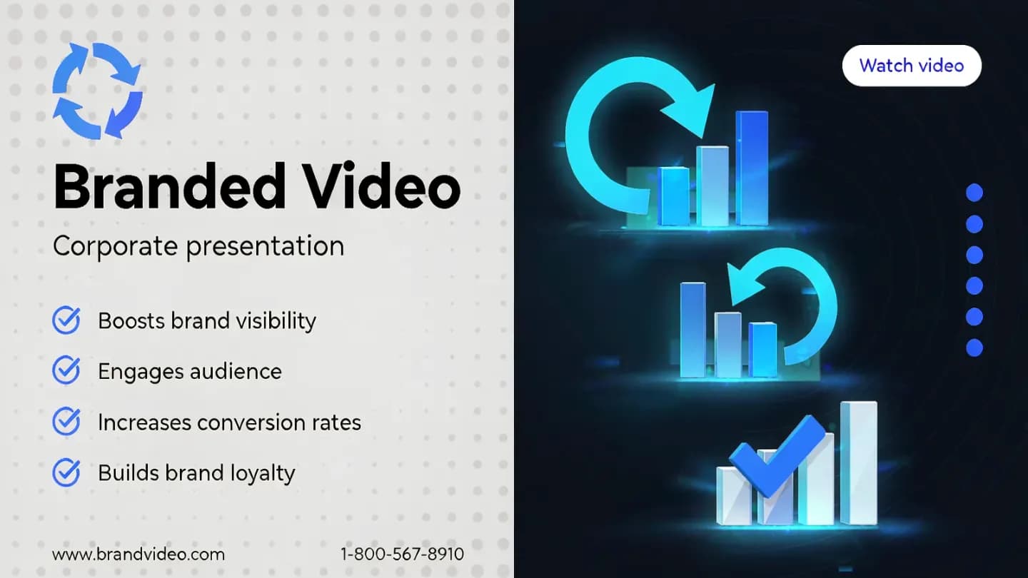 A business slide deck transforming into an animated branded video with charts and motion graphics.