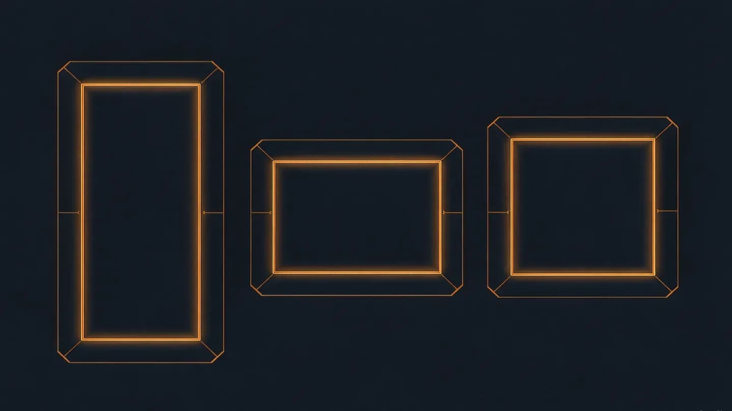 Three amber frames of different proportions inside one protective slate boundary, illustrating full crop coverage as the control layer