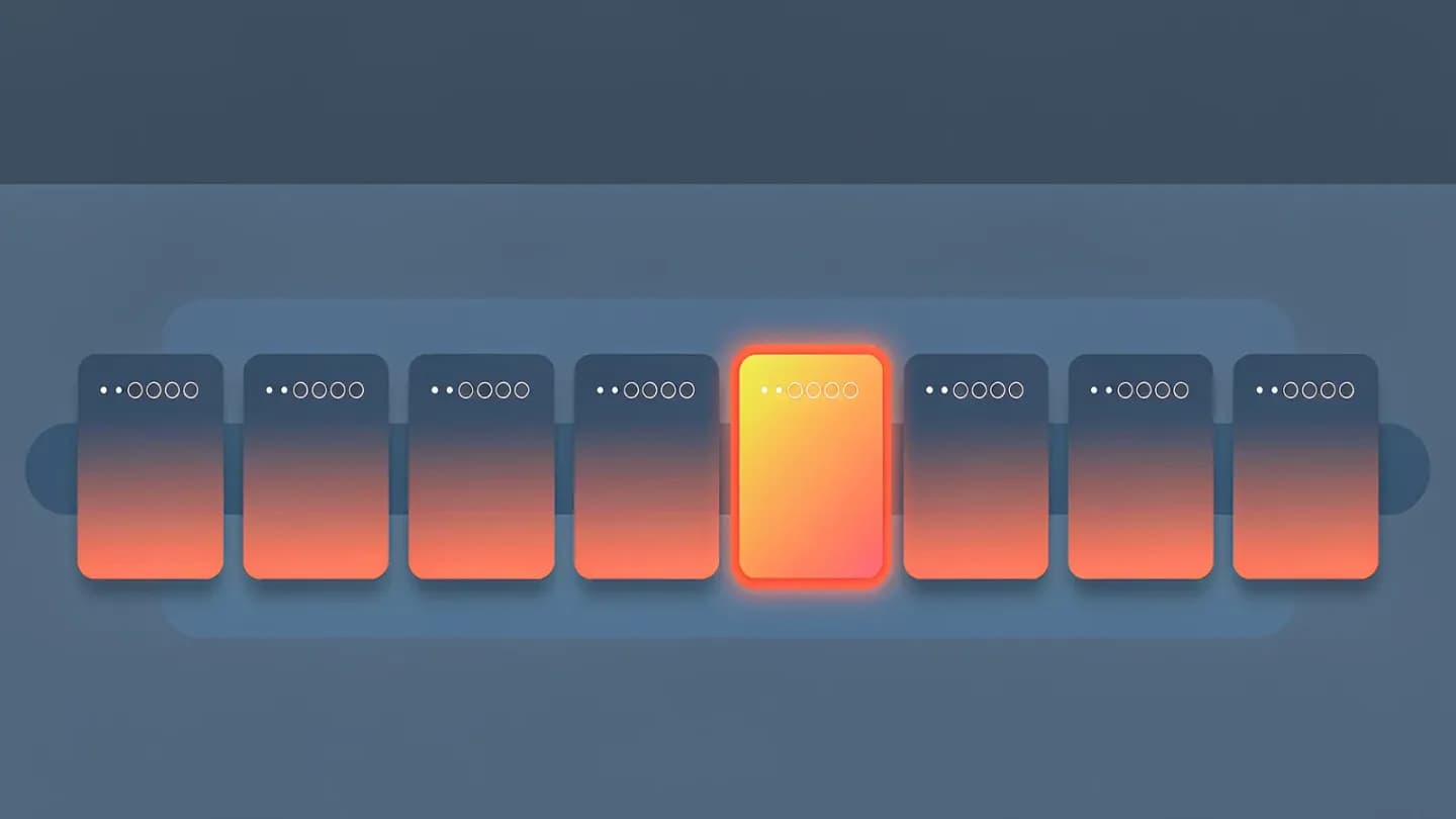 An infographic timeline of numbered episode cards, each marked with a provenance value, with one card highlighted as being regenerated mid-run.