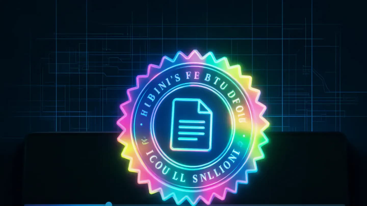 A certificate seal on a video frame representing content provenance