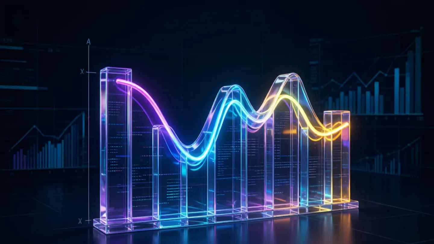 Abstract data visualization of brand recall gains against rising acquisition cost