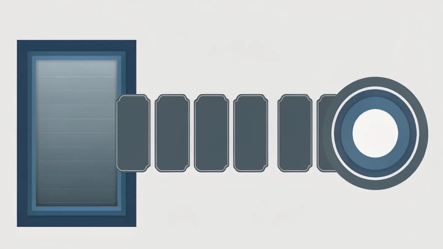 Flat vector infographic showing a generated frame linked by a chain of record cards to an approved distribution stamp, with one card shown as a gap