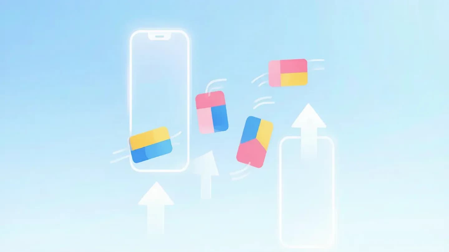 Vertical smartphone frames with short brand clips and rising engagement arrows.