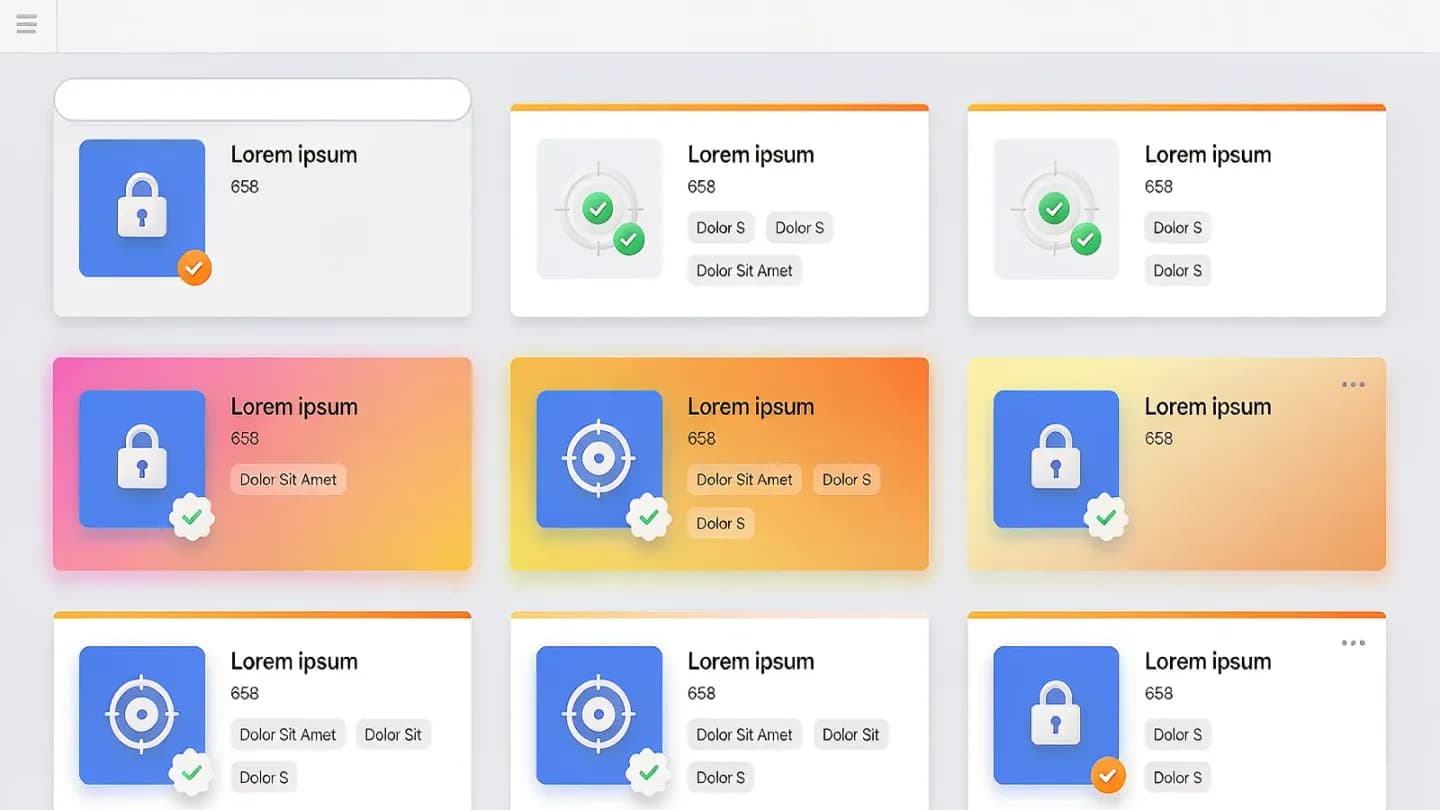 A brand asset library showing reusable product, character, and location cards