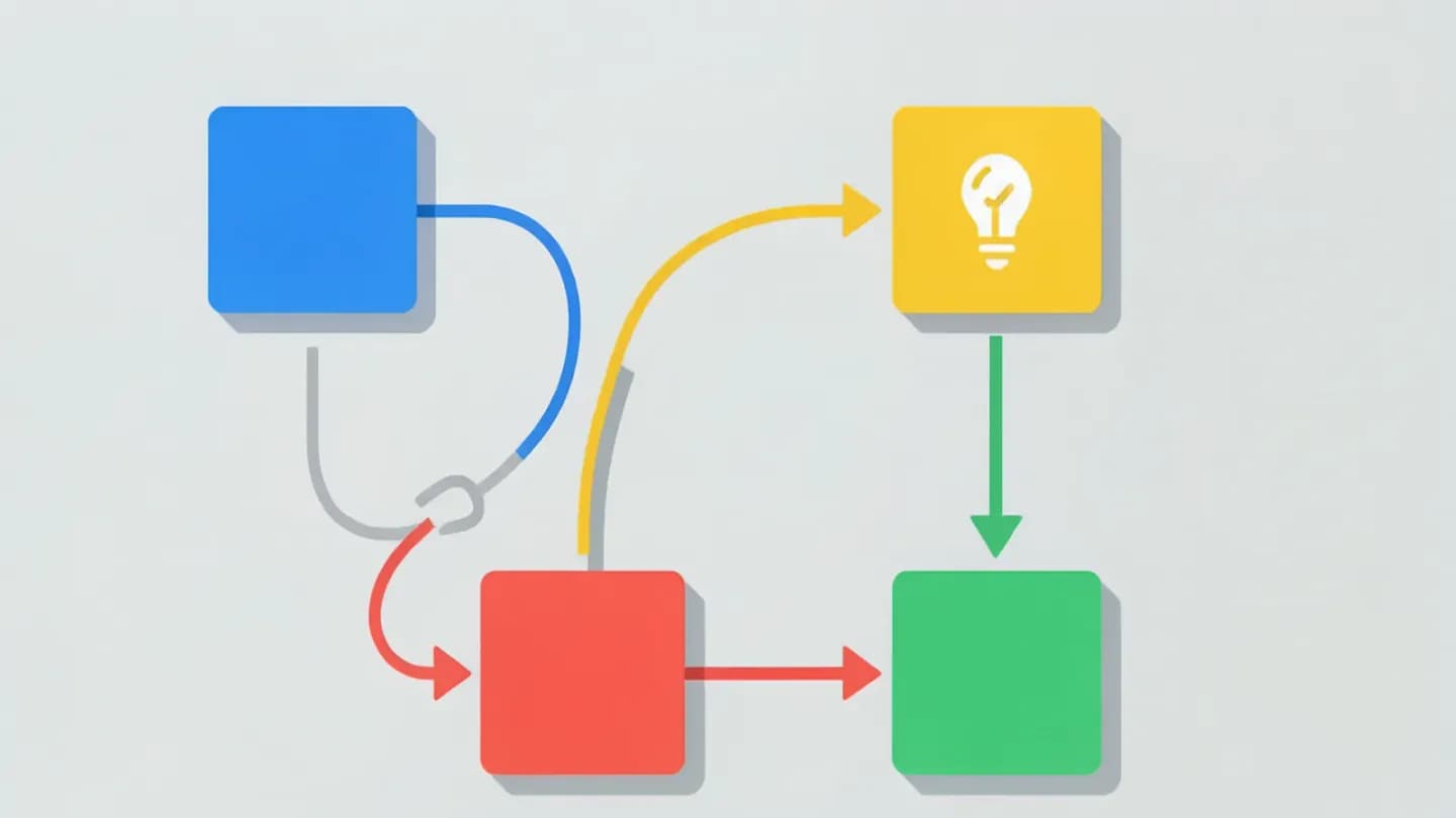 A routed creative workflow connecting generation, review, approval, and publish stages.
