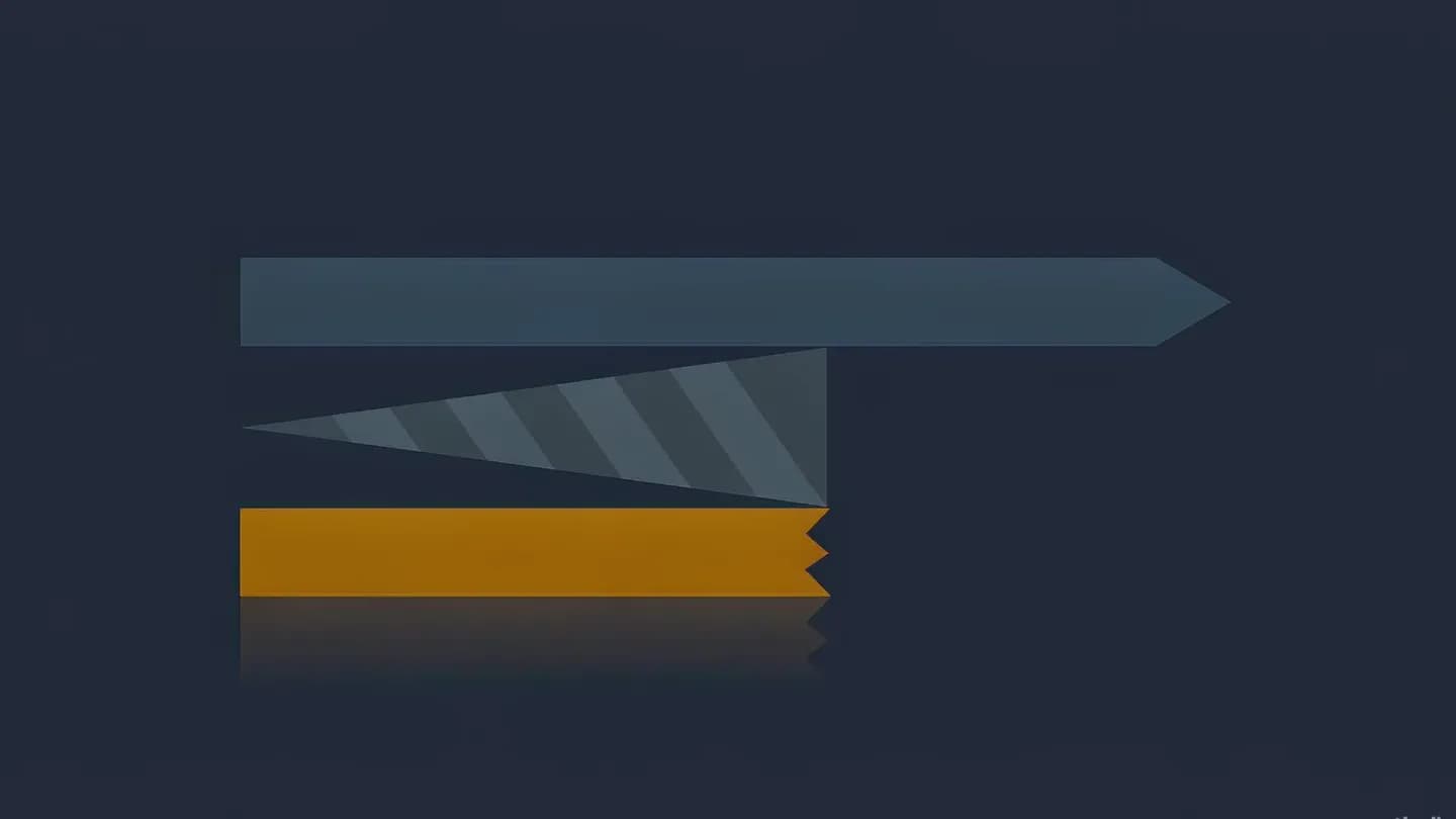 Two horizontal bars of very different lengths on a dark navy field, illustrating advertisers' optimistic assumption diverging from measured consumer sentiment
