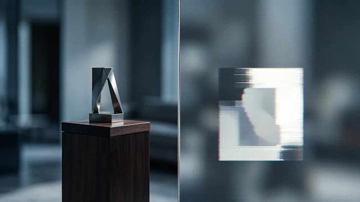 A split-screen contrasting a refined brand film with a degraded AI-generated advertisement