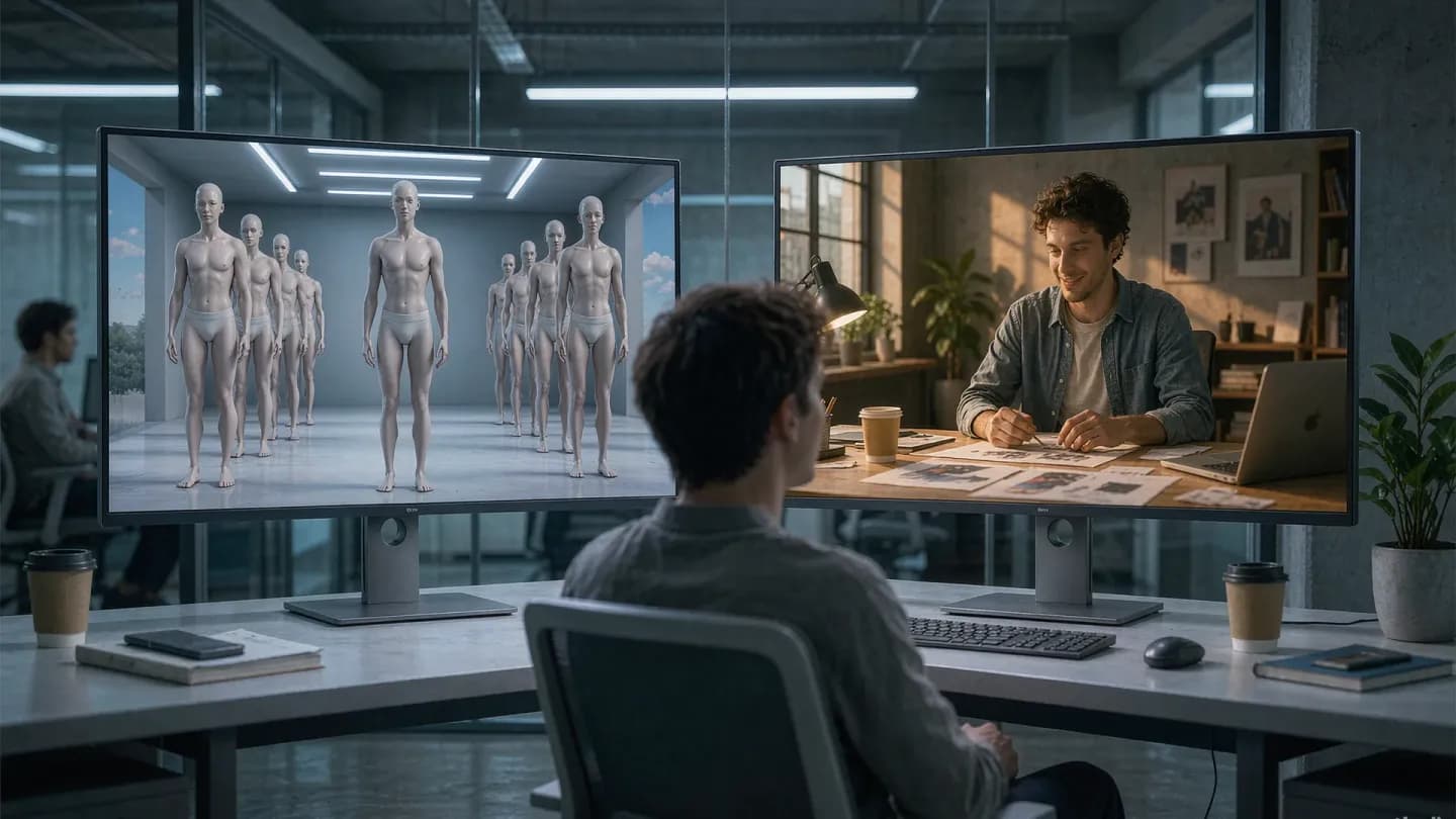 A viewer dismissing an AI-generated ad while engaged by human-made creative