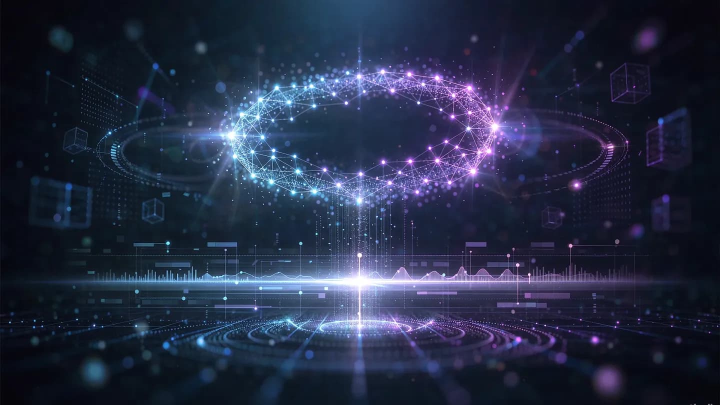 Abstract visualization of AI video brand measurement