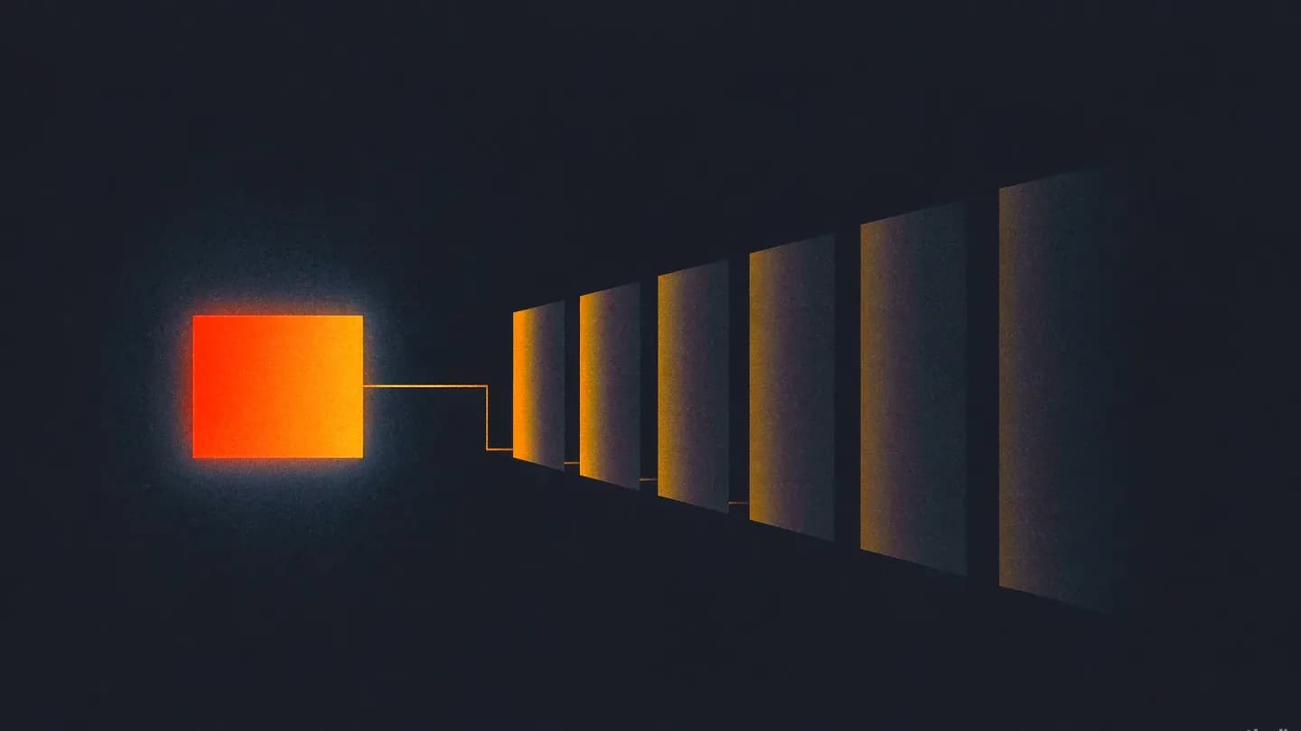 A single glowing reference portrait anchoring a row of identical character frames along a timeline