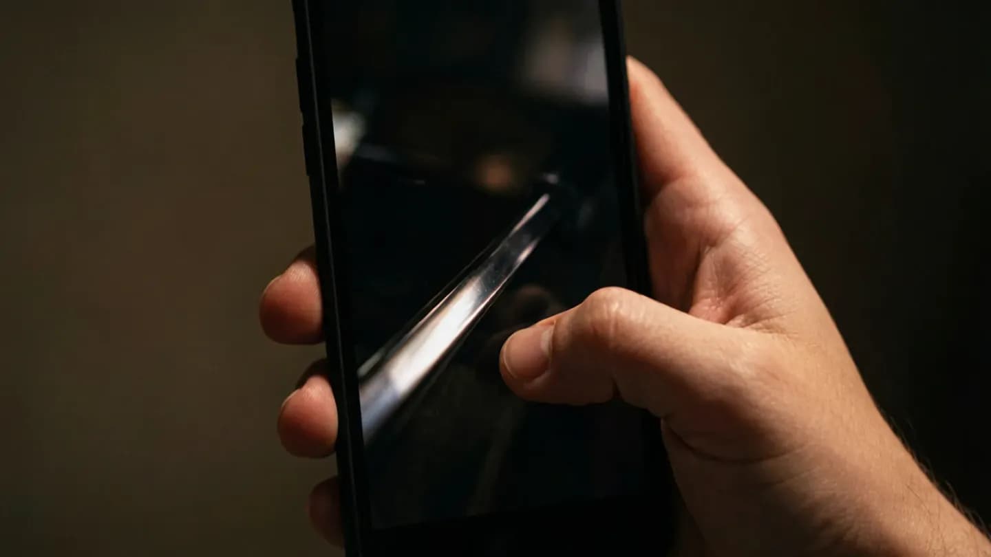 A viewer's thumb about to swipe away from a short video in its opening seconds.