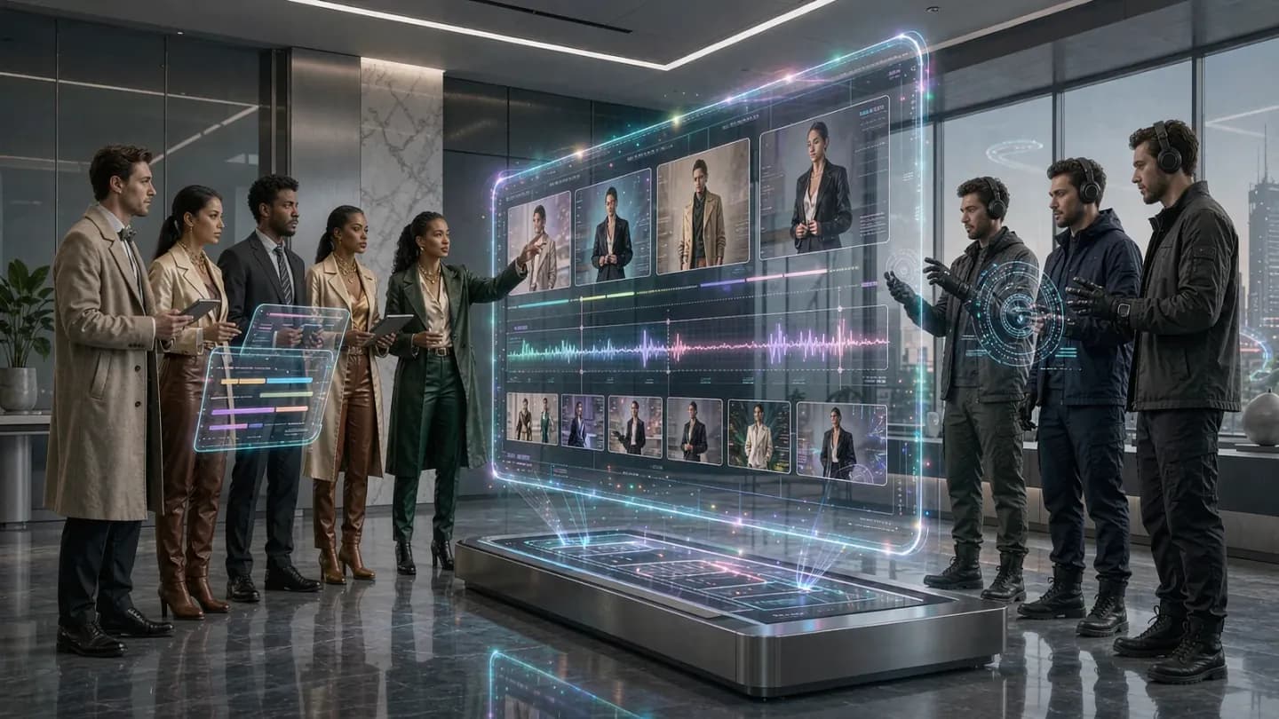 Two enterprise teams collaborating on a video edit timeline