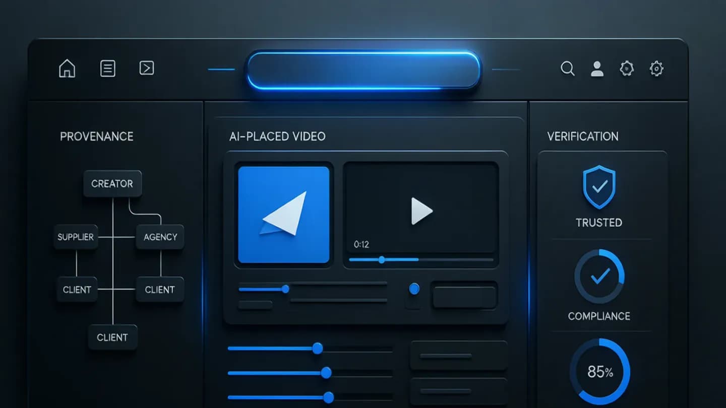 A measurement and trust QC dashboard reviewing agent-placed video creative before launch.
