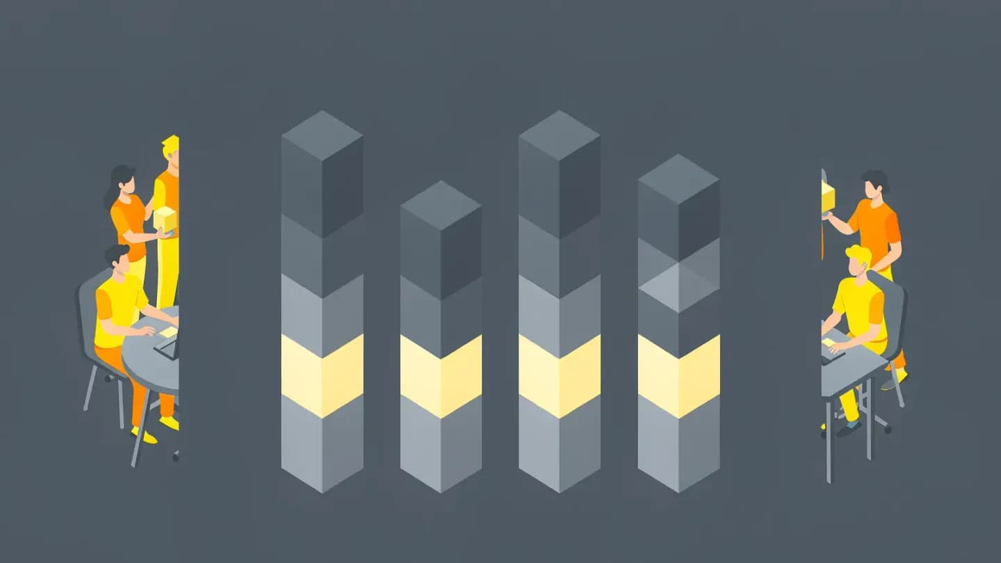 Illustration comparing AI daily-use rates across production companies, agencies, brands and media agencies