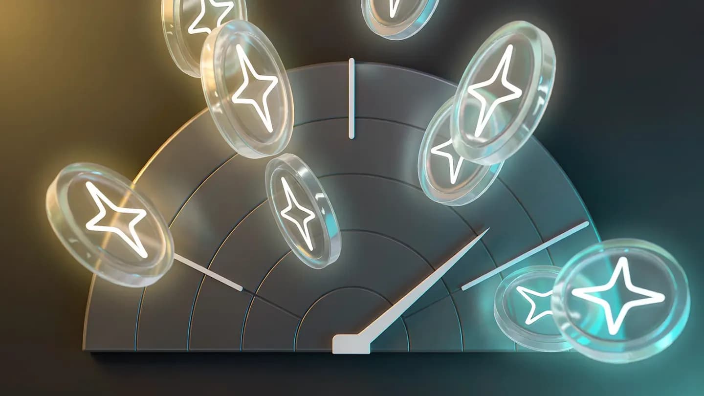 A cost dial showing per-clip generation cost dropping toward zero