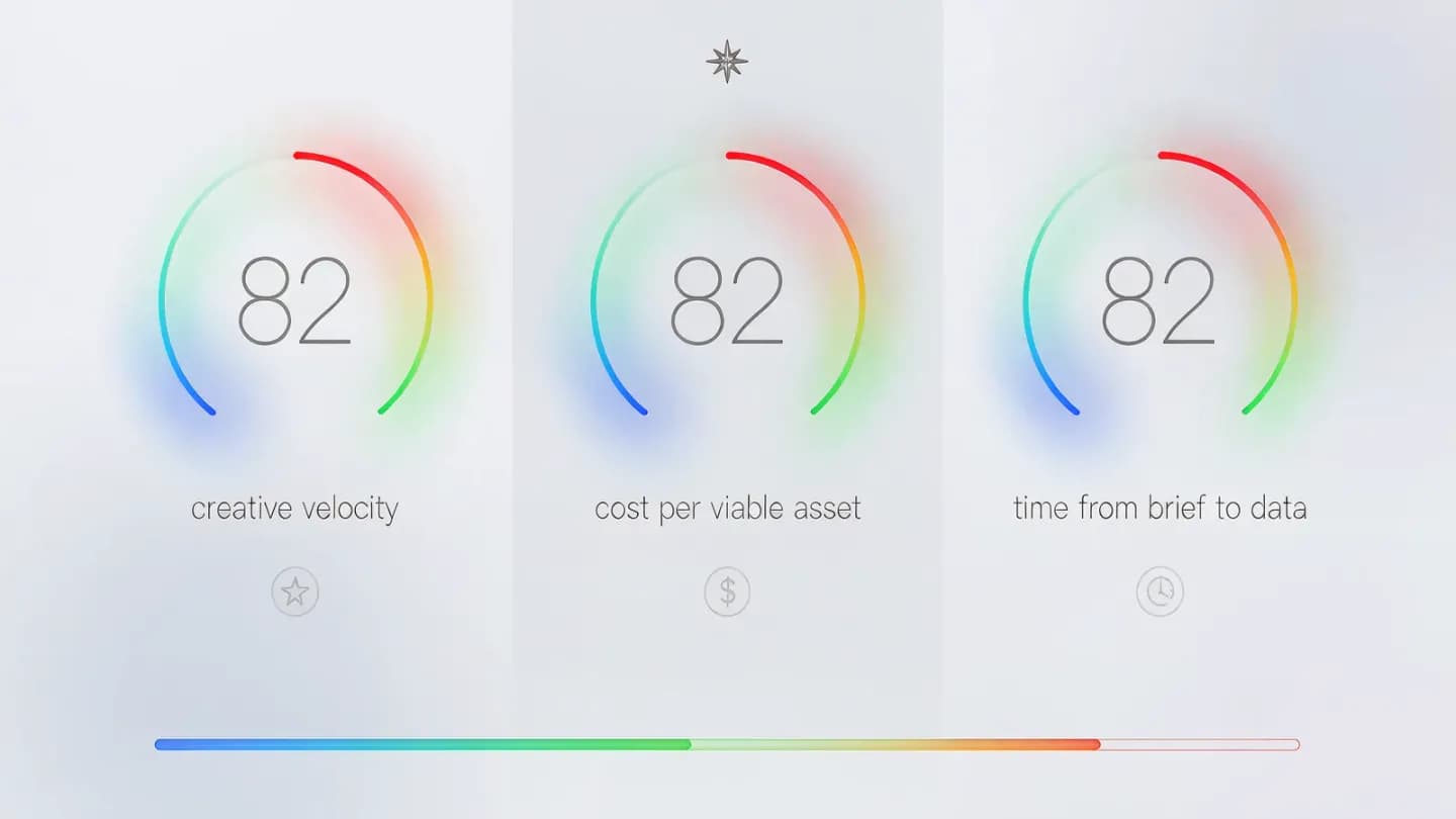 A dashboard showing the three process metrics that measure AI video learning speed.