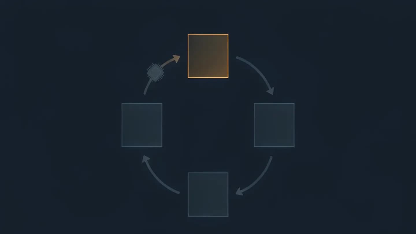 Circular loop showing a clean frame exported from one clip feeding the next shot as its reference