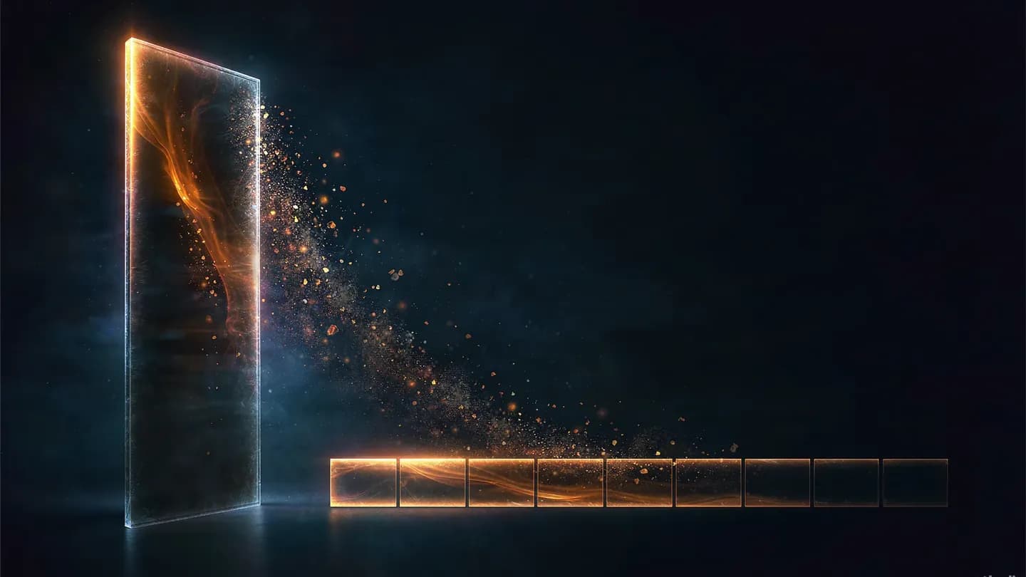 A vertical video card burning off its value across a ten-day timeline, most of the glow spent in the first segment
