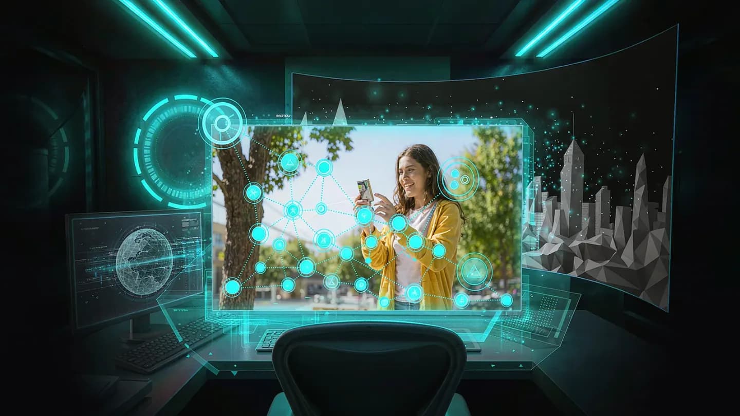 Audience-targeting nodes mapped onto a playing video commercial
