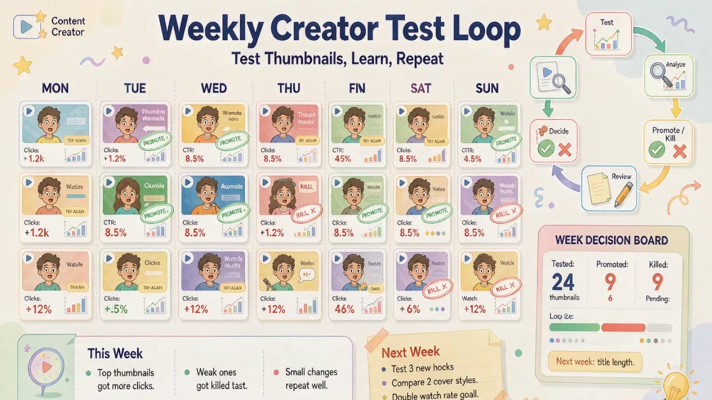 Illustration of a weekly creative testing cadence