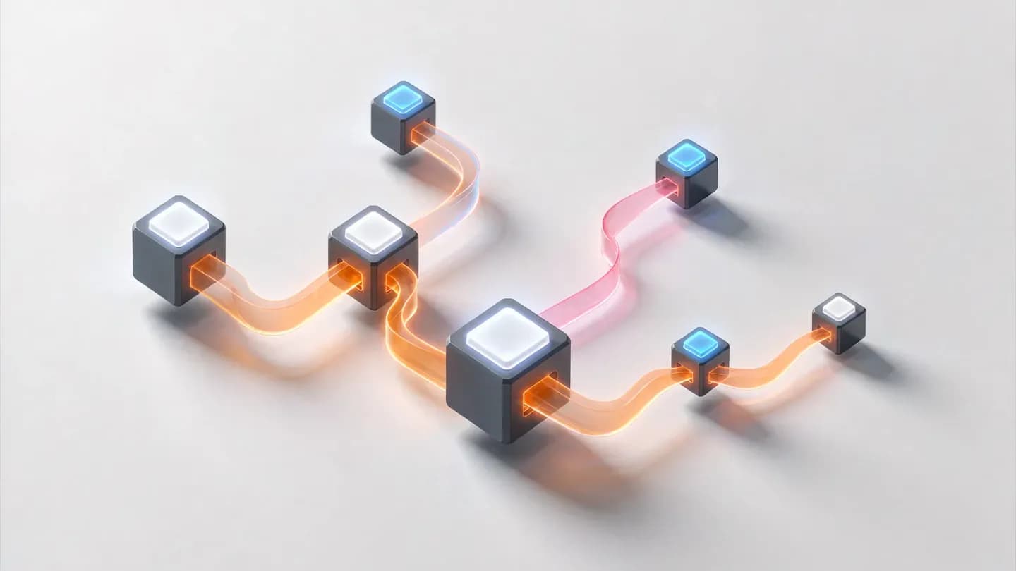 Isometric diagram showing a customer event triggering an automated AI video render pipeline.
